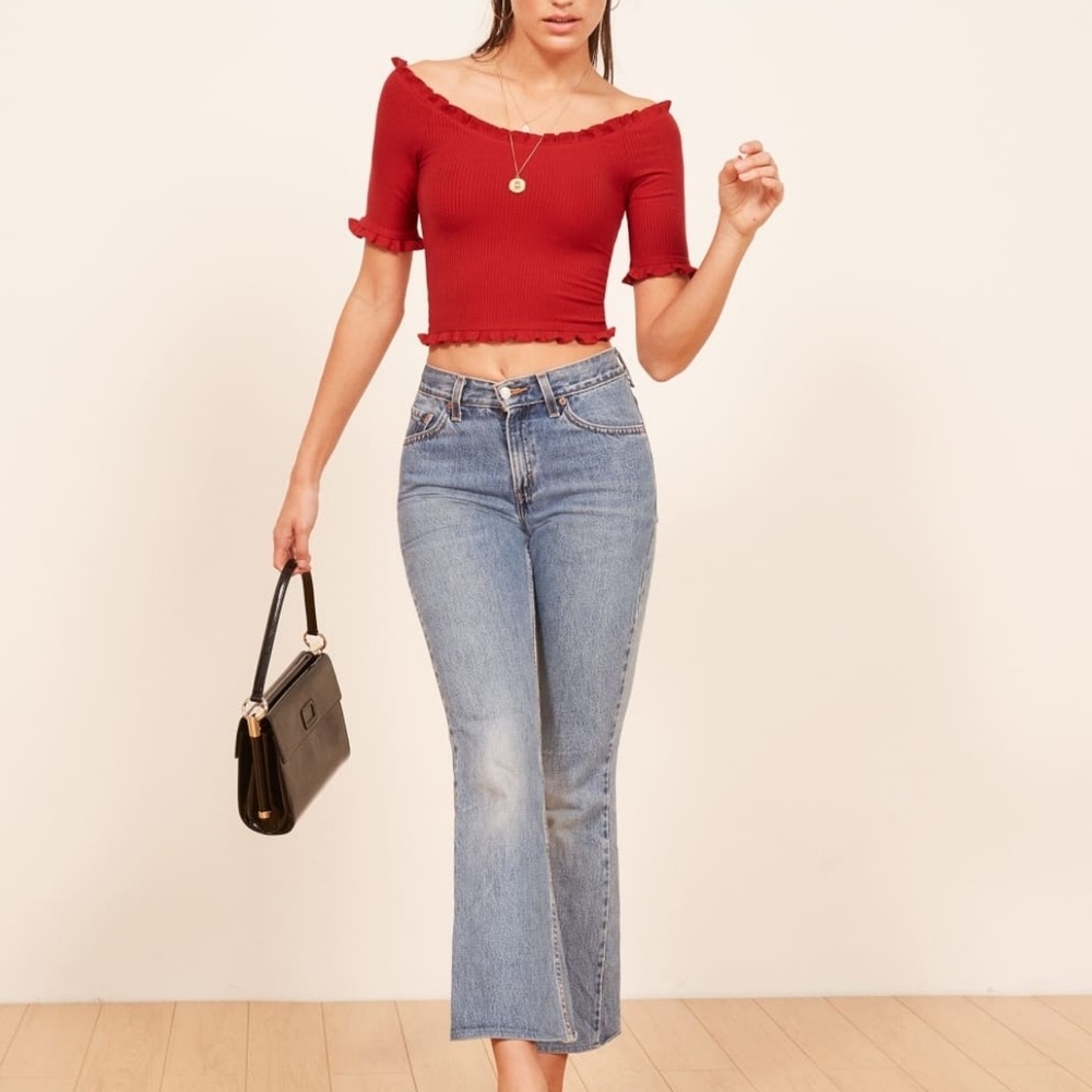Reformation Augustina ruffle top